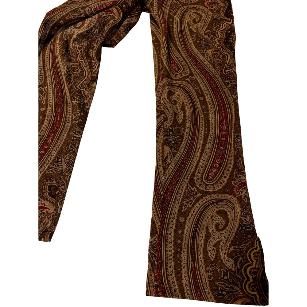 Vtg Lauren Ralph Lauren Paisley Velveteen Pants Brown Equestrian Boho Sz 6 - Picture 7 of 8